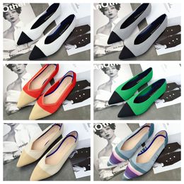 New Flat bottomed pointed ballet soft soled knitted maternity womens boat shoe casual and comfortable size 35-41
