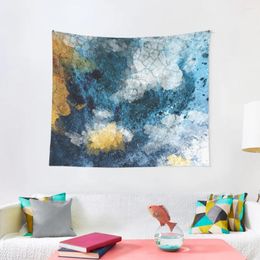 Tapestries Abstract Navy And Gold Tapestry Aesthetic Room Decor Korean Decoration Pictures Wall Ornaments