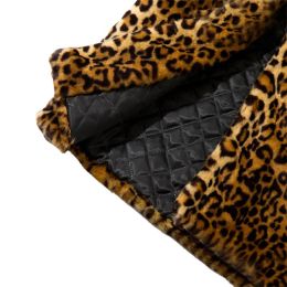 S-4XL Winter Warm Open Stitch Turn-Down Neck Loose Plush Jacket Women Faux Fur Leopard Cardigan Ladies Thick Long Coat