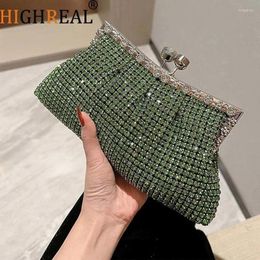 Evening Bags Luxury Rhinone Clutch Bag Dress Wedding Bride Handbag Shiny Design Party Banquet Lady Portable Purse