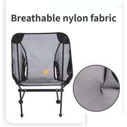 Camp Furniture Tralight 7075 Aluminium Alloy Detachable Portable Folding Breathable Net Fabric Cam Moon Chairs Beach Fishing Drop Deliv Dhxpk