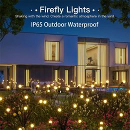 Solar Powered Firefly Lights Flexibility Starburst Swaying Lights Solar Garden Lights Outdoor Waterproof Landscape Lighting