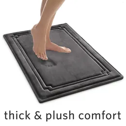 Bath Mats Beautiful And Practical Household Thick Plush Blanket Non-slip Anti-drop Dark Grey Charcoal Infused Memory Foam 21x34"