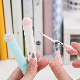 Student Scissors Stationery Pen Scissors Portable Paper Cutting Great Cute Cat Paw Hand Account Scissors