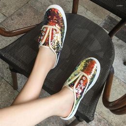 Fitness Shoes Laamei Women Sneakers Plateform Glitter Shinny Fashion Casual Woman Lady Ballet Flats Espadrilles 35-43