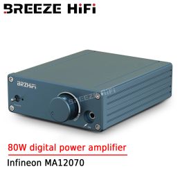 Amplifier BREEZE HIFI 80W Lowdistortion Digital Amplifier Infineon MA12070 Ultra TPA3116 Audio Home Digital Amplifier