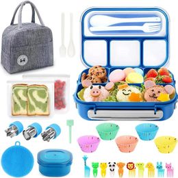 Lunch Box Bento Box Lunch Containers for Adult/Kid/Toddler 4 Compartment Bento Lunch Box Microwave Dishwasher Freezer Safe