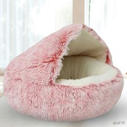 Cat Beds Furniture Pet Cat Bed For Dog Large Big Small For Cat House Round Plush Mat Sofa Pet Calming Bed Dog Donut Bed Fluffy Cat Sleep Bed