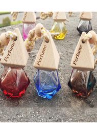 Car Perfume Bottle Pendant Essential Oil Diffuser 9 Colours Bag Clothes Ornaments Air Freshener Pendants Empty Glass Bottles Perfum6954921