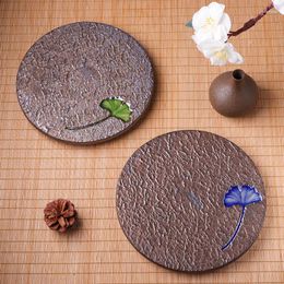 Plates 8-inch Japanese Round Dish Creative Flower Flat Plate Home Ceramic Sushi Restaurant Barbecue Hand