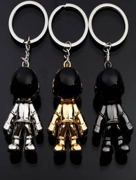 Astronaut Keychain Pendant Creative Space Robot Keyring Alloy Car Key Holder Charms Gifts Black Gold Silver3007304