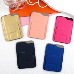 Universal Leather Phone Stand Phone Wallet Stick Card Holder Mobile Cover Phone Case Pocket Card Slot Folding Kickstand Stand