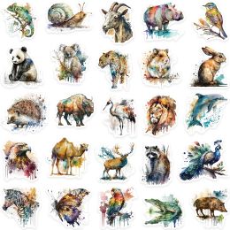 50PCS Art Animals Wash Painting Stickers Aesthetic Decals Graffiti Scrapbooking Bottle Laptop Diary Waterproof Kids Sticker