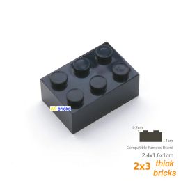250pcs DIY Building Blocks Thick Figures Bricks 2x3 Dots Educational Plastic Toys for Children Size Compatible With 3002