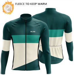 Winter Thermal Fleece Cycling Jacket 2022 Men Winter Cycling Clothes Warm Bicycle Shirts MTB Road Bike Tops Warm Cycling Jersey