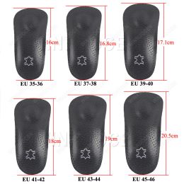 3/4 Half Orthotic Insole Leather Arch Support For Shoes Men Women Flat Foot Corrector Pad Heel Pain Spur Relief O/X Leg Care