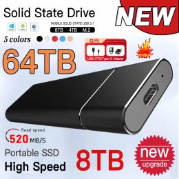Portable SSD 1TB/2TB External Solid State Drive USB 3.1/Type-C Hard Disc High-Speed Storage Device For Laptops/Desktop/Mac/Phone
