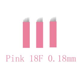 Dia 0.18mm 18CF 18 U Shape Pink Blade Eyebrow Tattoo Needle Microblading Needles For Tattoo Manaul Handtool Pen