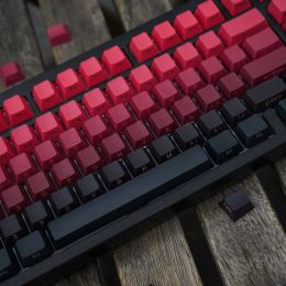 Accessories 136 Key Red Black Cherry Profile Side Print PBT keycaps Double Shot Shine Through Backlit Key Caps For MX Mechanical Keyboard