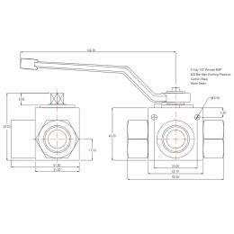 1/4" To 3/4" BSP Hydraulic Three-way High Pressure Ball Valve Internal Thread Manual Rubber G1/4 G3/8 High Pressure Ball Valve