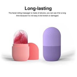 Face Massager Silicone Ice Facial Roller Skin Care Beauty Lifting Contouring Tools Trays Globe Balls 240410