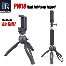 Tripods PW10 INNOREL Multifunctional Mini Tabletop Tripod Mount Selfie Stick Phone Clip Holder For Mirrorless Cameras Cellphones DSLR