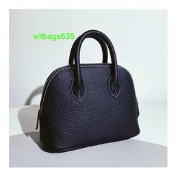 Bolide Leather Handbag Trusted Luxury Womens Bags Handheld Bag for Women 2024 New Versatile Ins Fashion Shell Bag Premium Bowling Bag One Shou have logo HBASB4