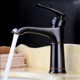 Bathroom Sink Faucets Vidric Basin Black Oil Brushed Copper Faucet Mixer Vintage Cold Cock Wash Tap Single Handl