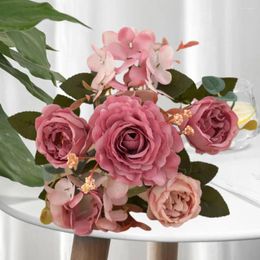 Decorative Flowers Artificial Peony Cosy With Peonies Realistic Rose Pink Vintage Style For Wedding