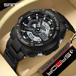 Wristwatches SANDA Digital LED Watch Men Military Sport Quartz Wristwatch Top Stopwatch Waterproof Male Electronic Clock 3170