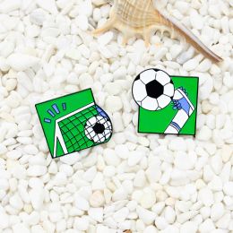 Dinosaur Football Player Brooches Green Tyrannosaurus Sports games Football Animal Enamel Pin Brooch For Kids Jewelry Accessorie