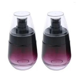 Storage Bottles Pack Of 2 30ml Cosmetic Travel Glass Refillable Empty Pump Lotion Spray Bottle -