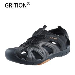 Boots Grition Men Leather Sandals Summer Outdoor Hiking Classic Gladiator Shoes Flat Comfort Male 2020 Shoes Soft Casual Size 46 Pu