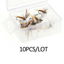 Wifreo 10PCS #10 #12#14#16 Brown Grey Body Adams Fly Trout Fishing Dry Flies Fly Fishing Bait Fly Caddis Midge Adult Mayfly