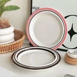 Plates Creative Ceramic Western Plate Household Snack Dessert Kitchen Main Round Cake