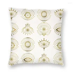 Pillow Boho Evil Eyes Hamsa Cover Gold Palette Moroccan Morocco Floor Case For Sofa Cool Pillowcase Home Decorative
