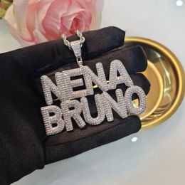 Custom Name Necklaces Personalised Word Pendants Bubble Hip Hop Jewellery Drop Factory Directly 240402
