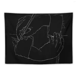 Tapestries Drawing Hands (Black) - Line Art From Escher Tapestry Decor For Room Wall Hanging
