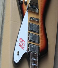 Factory Custom Brown Electric Guitar with Chrome HardwaresRosewood FretboardWhite PickguardReverse Headstock3 PickupsCan be C8743266