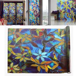 Window Stickers 45cmx100Cm DIY Static Cling Frosted Stained Glass Film Sticker Privacy Bath Home Decor