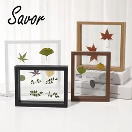 Frames Creative Double-sided Glass Po Frame Plant Specimen 5 Inch 6 7 8 A4 Swing Table