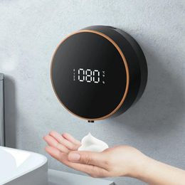 Liquid Soap Dispenser Automatic Foam Wall Mounted Temperature Display Smart Infrared Sensor Hand Washer Touchless