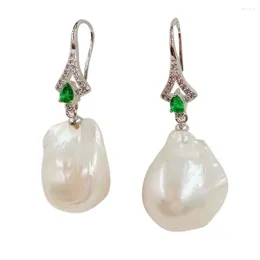 Dangle Earrings Nature Freshwater Pearl Earring - Baroque Back Side Have Repaired 15-25 Mm Big