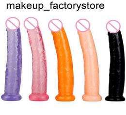 Massage 17cm Realistic Dildo Anal Butt Plug Masturbator Sex Toys For Women Stimulator Thrusting Vagina G Spot Crystal Penis Magic 1687664