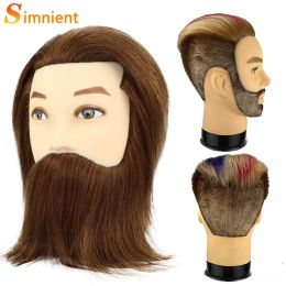 Male Mannequin Head With 100% Remy Human Hair Black For Practice Hairdresser Cosmetology Training Doll Head For Hair Styling