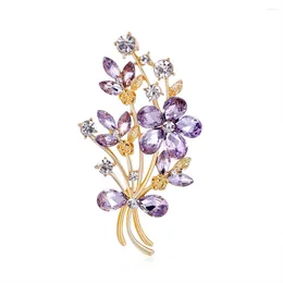Brooches Purple Rhinestone Ornament Brooch Ladies Party Office Casual Pin Gift