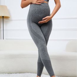 Pregnancy High Waist Yoga Pants Skinny Maternity Clothes For pregnant Women Belly Support Knitted Leggins Body Shaper Trousers