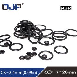 50PC/lot Rubber Ring Black NBR Sealing O Ring CS2.4mm OD6/7/8/9/10/10.5/11/12/13/14/14.5/15/16/16.5/17/17.5/18/19/20mm Gaskets