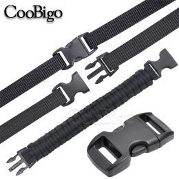 50pcs Plastic Mini Side Quick Release Buckle for DIY Webbing Paracord Bracelet Backpack Strap Pet Collar Accessories Curved 10mm