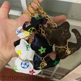 Cat Bear Key Chains Accessories Tassel Rings Pu Leather Teddy Car Keychains Jewelry Bag Charms Animal Design Pendant Keyring Holder SN5P